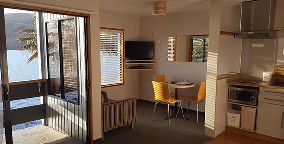 waterfront studio dining area