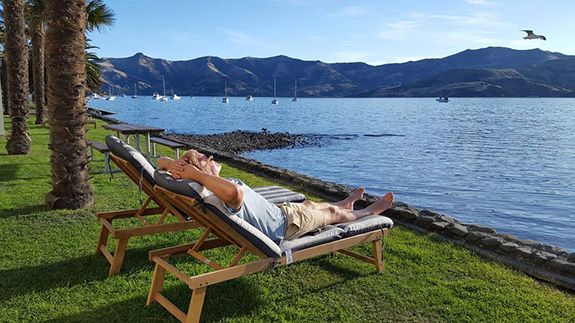relax by Akaroa harbour